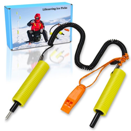 Huntury Retractable Ice Pick - Safety Spikes, Ice Skating, Fishing Accessories