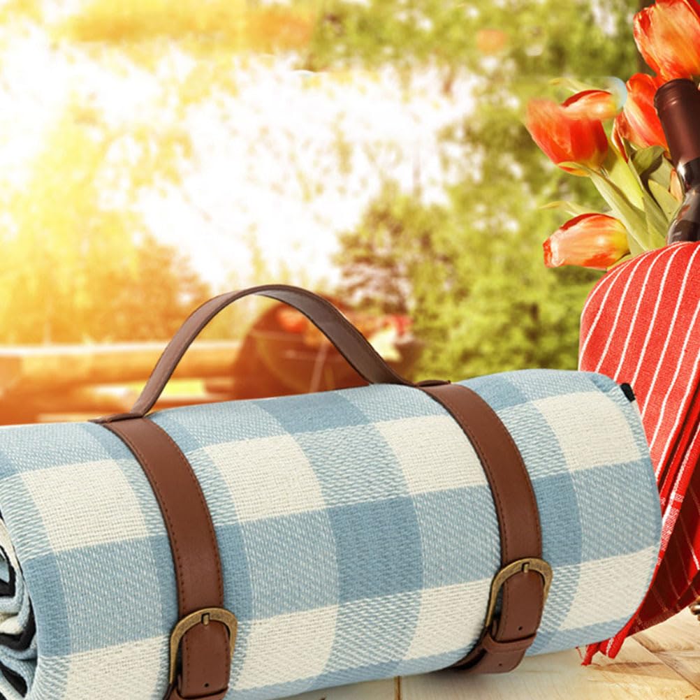 Amosfun Travel Blanket Carrier Strap Adjustable Leather Carry Strap for Wool Blankets Travel Rug Outdoor Camping Picnic Necessary