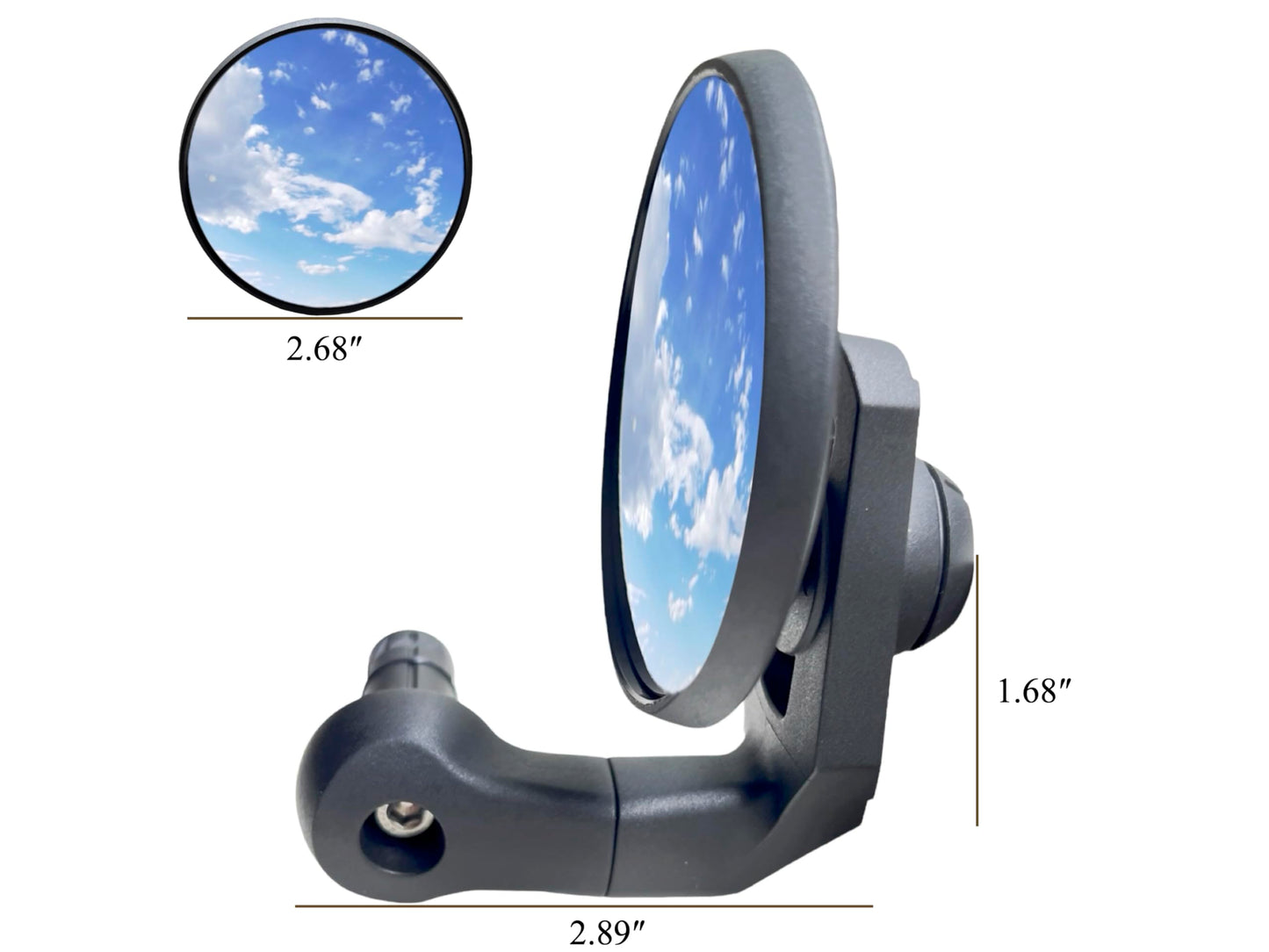 Generic Bike Handlebar-End Rear View Mirror, 2K HD Anti-Glare capability up to 50%, Shatterproof, Nylon Fiber Frame, Adjustable, 15-22mm Handlebar Fit (Silver, EV001S)