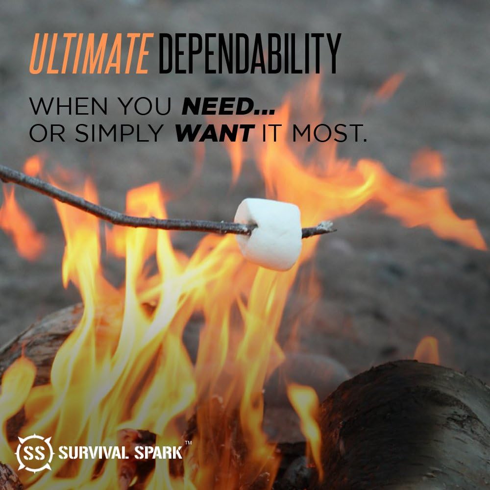 Fire Starter Kit with Magnesium Ferro Rod, Compass & Whistle - Survival Tool for Camping & Hiking