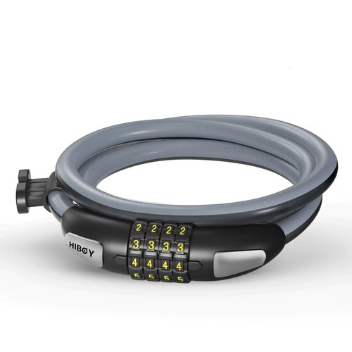 Hiboy Bike Lock, 3.3 Feet Bike Cable Locks, Resettable 4-Digit Combination Lock, Bike Locks Heavy Duty Anti Theft