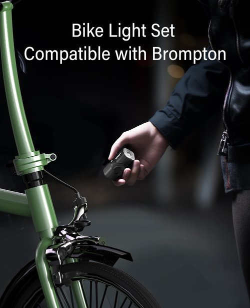 TOWILD Urban mini Bike Lights for Night Riding Bike Light Set Compatibility with Brompton,800 Lumens Bike Front Light USB-C Rechargeable Waterproof Bicycle Headlight