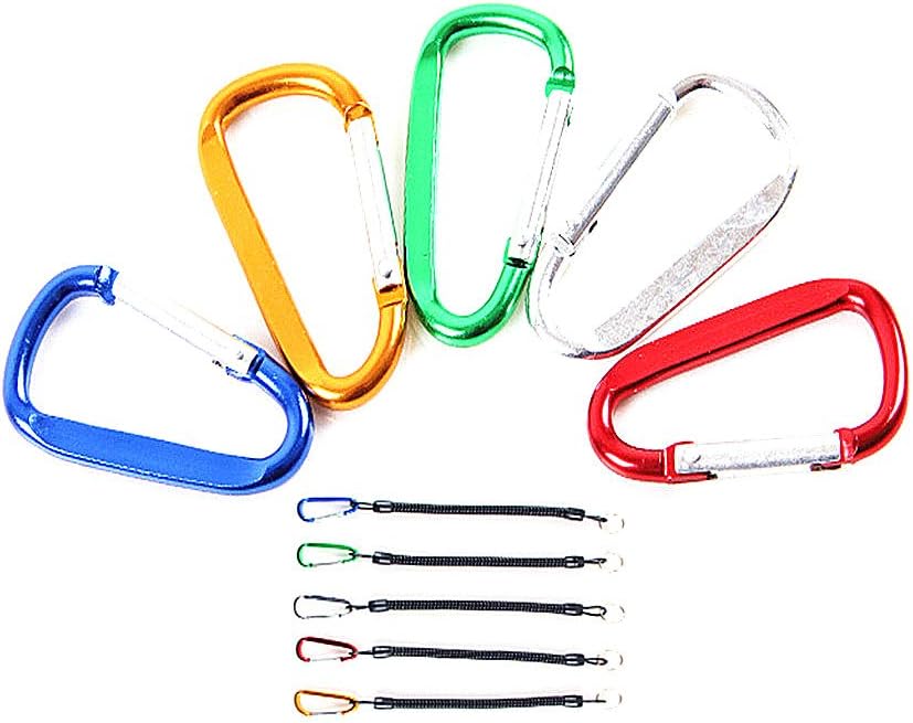 Toasis Retractable Fishing Lanyards Safety Ropes Coiled Tether Cords Pack of 5pcs