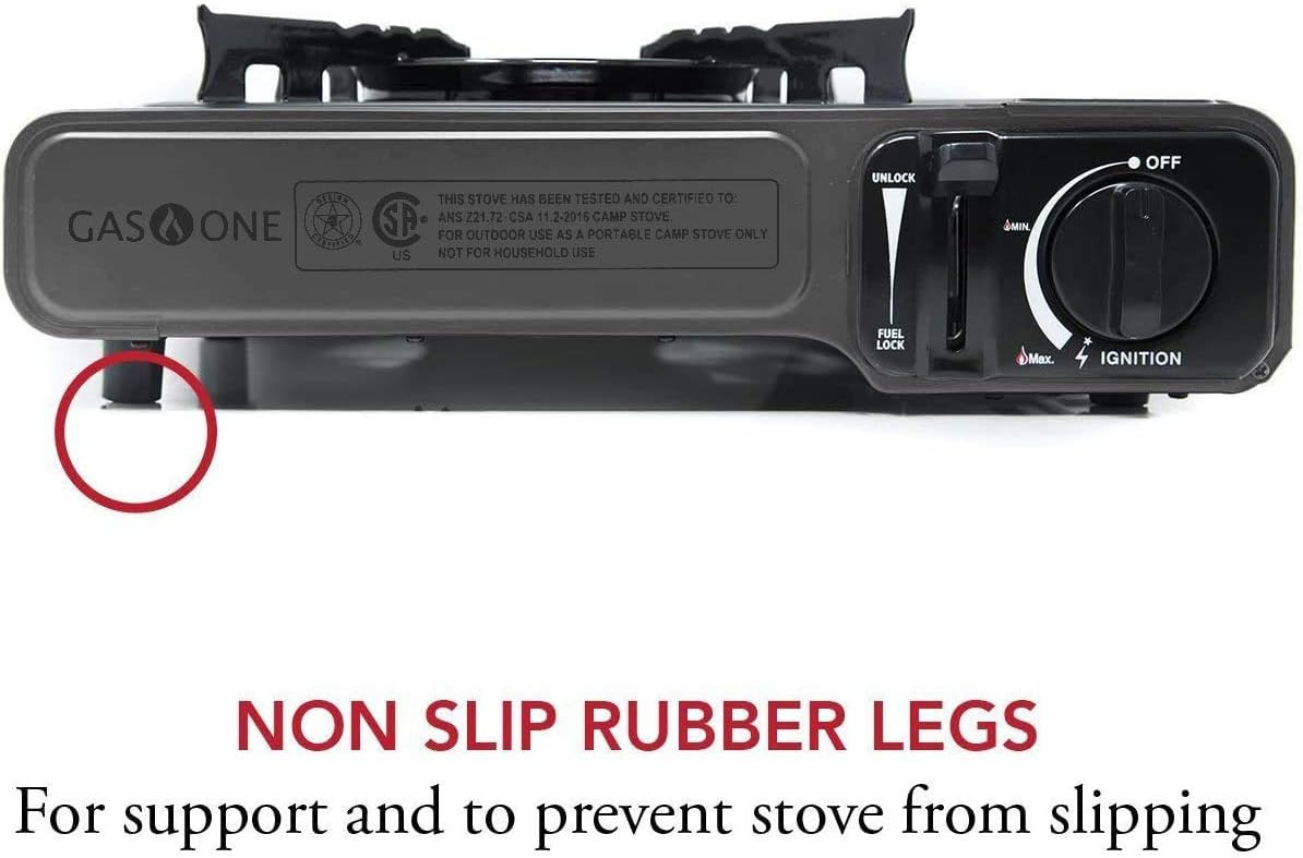 GasOne GS-1000 7,650 BTU Portable Butane Gas Stove Automatic Ignition with Carrying Case, CSA Listed