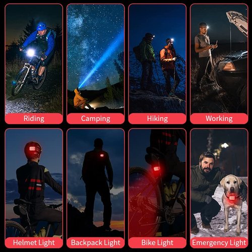 Bike Headlight-Taillight Combinations Rechargeable Bicycle Lights Super Bright Bicycle Headlight and Taillight Set Led Mountain Bike Lights Front and Back Flashlight(Headlight-taillight Combinations)