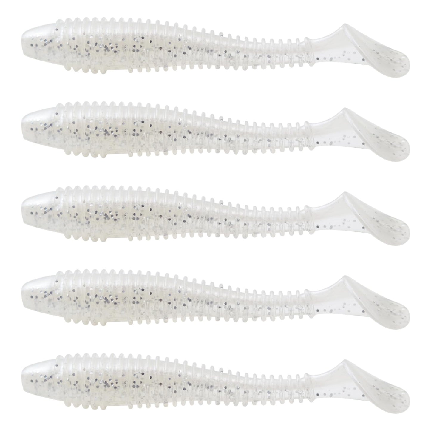 MAFIMOEA50/40/30Pcs Paddle Tail Swim Baits Lures Fishing Soft Plastic Lure Kit for Bass Trout Walleye Crappie 5.5cm 6.5cm 7.5cm