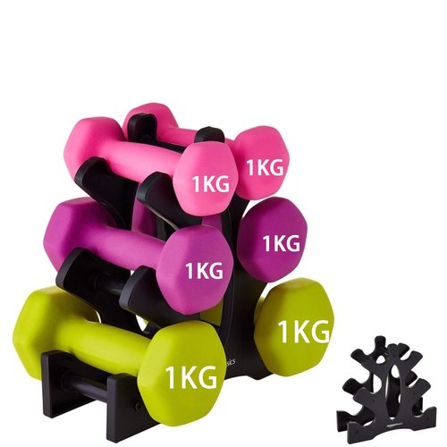 Dumbbell Rack（Without Weight）, 3 Tier 23x22.5x8.5cm Dumbbell Rack PP Triangular Rack Stand Multilevel Weight Holder Storage Accessories for Home Gym Exercise