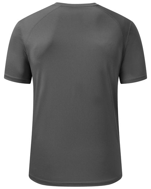 BGOWATU Men's Quick Dry Short Sleeve T-Shirt Rash Guard Swim Shirts Gym Running Workout Active Athletic UPF 50+ UV Tee Shirt Dark Grey Size L