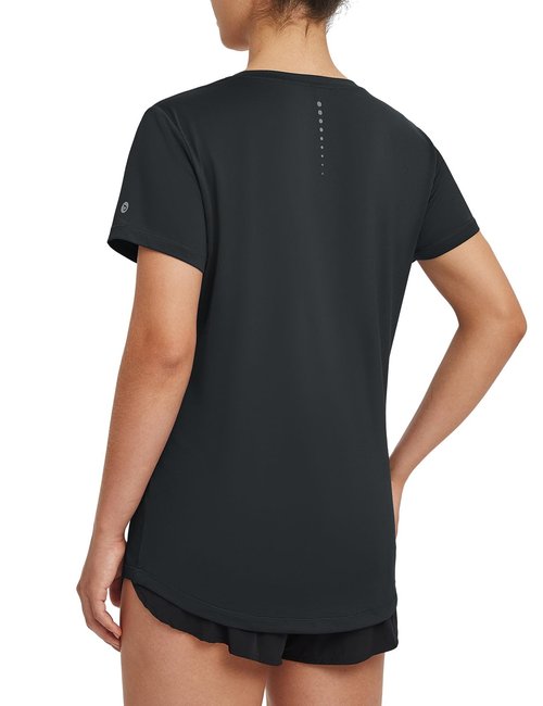 baleaf Women's Running Shirts Short Sleeve Workout Athletic Tops Moisture Wicking Quick Dry Exercise Hiking UV Sun Shirt Black M