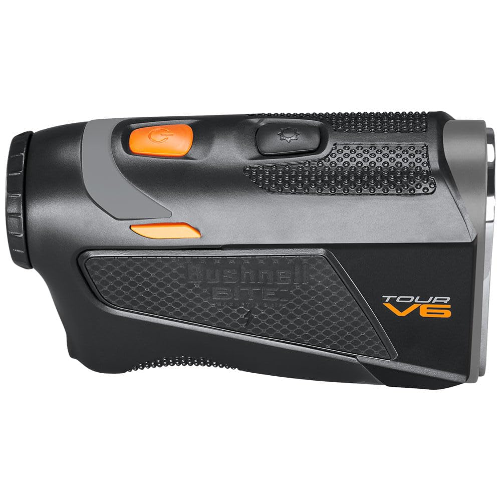 Bushnell Golf Tour V6 Laser Rangefinder Patriot Pack, Visual Jolt Flag Locking, Magnetic Mount, 1300 Yard Range 6X Magnification