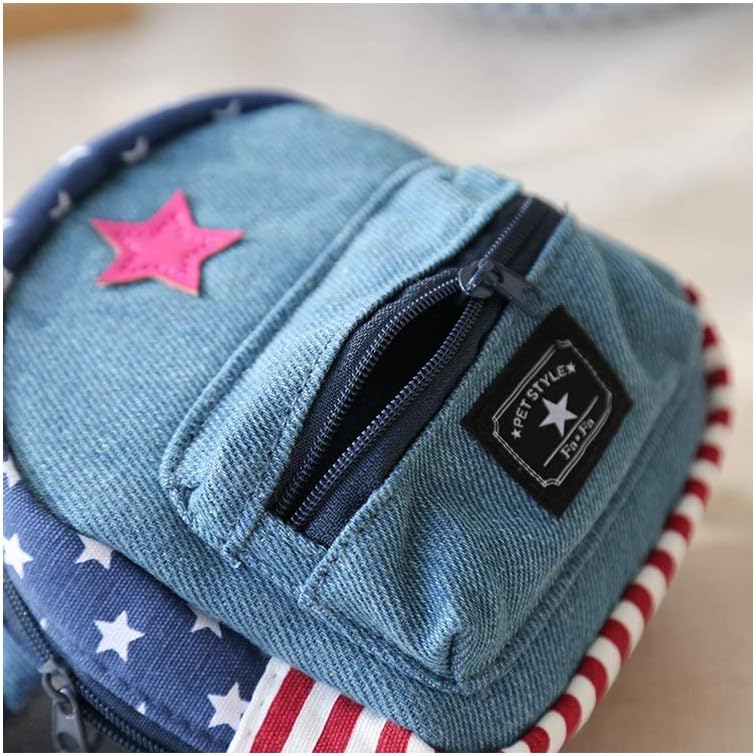 Stock Show Pet Cartoon Backpack Harness with Leash, Puppy Cute Animal Back Pack Saddle Bags with Lead for Dog Outdoor Training Walking, Blue