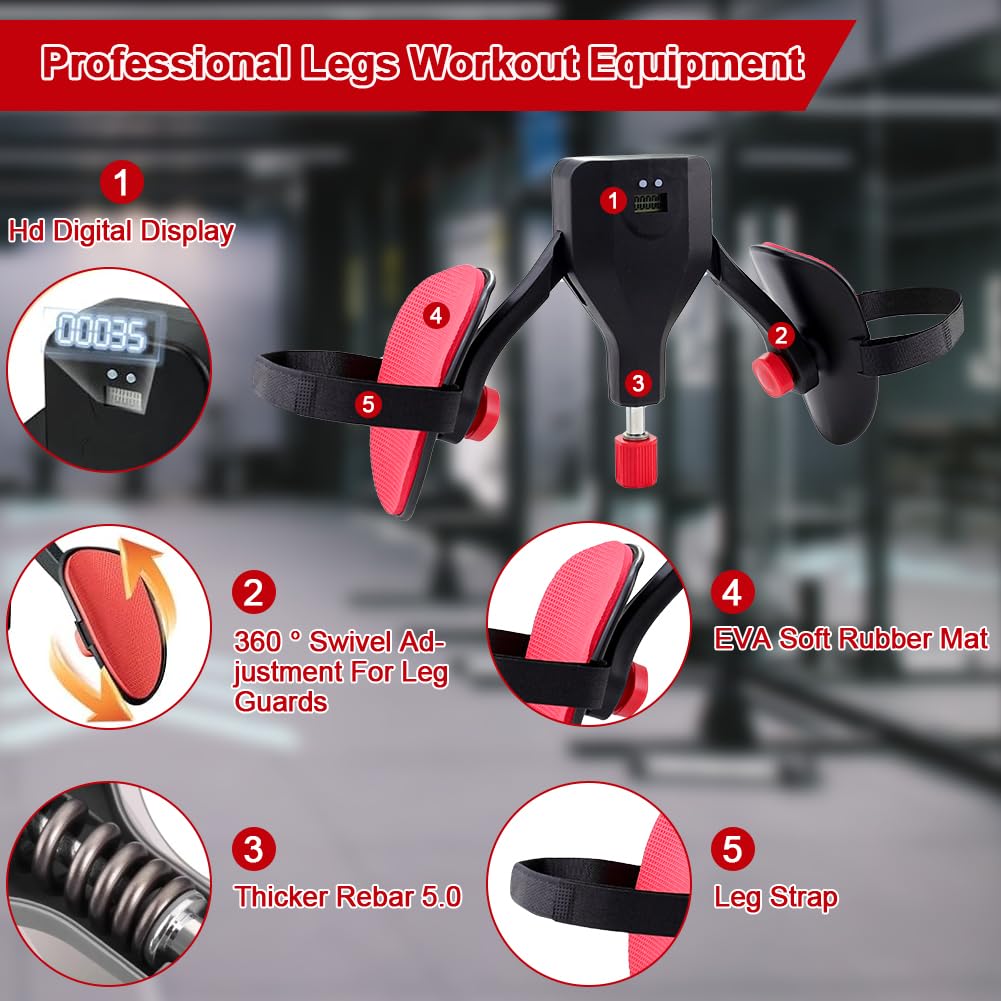 Abnaok Thigh Master Hip Trainer Kegel Exerciser, Hip Shaper Trainer Machine，Adjustable Leg and Inner Thigh Strength Exercise Equipment，Legs Workout Equipment for Men and Women