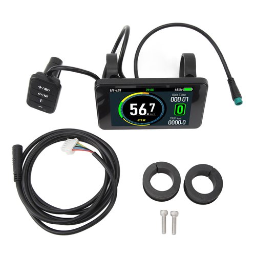 Uxsiya T8 LCD Display Colorful Screen for Electric Bicycle,Easy Installation,Compatible Communication Protocols for 2#,5S,KDS, v5.2,JLCD,APT 1.3, KT,Support DC 24V 72V