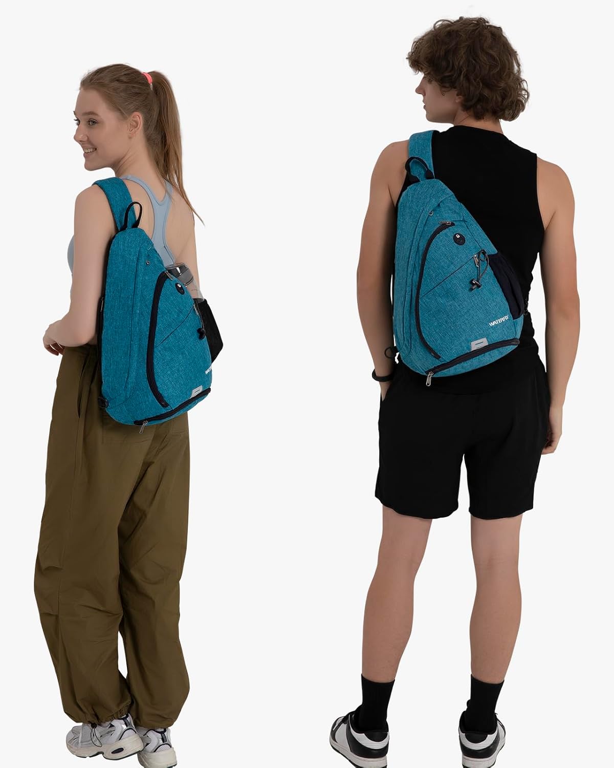 WATERFLY Large Crossbody Sling Bag: Over Shoulder Backpack Daypack Casual Cross Chest Side Pack