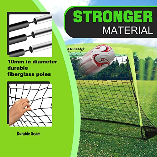 Green 4x3ft Kids Soccer Goals Set with Ball Pump Cones & Carry Bag