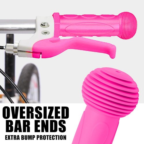 Children Bicycle Brake Lever Handlebar Brakes Bike Brake Lever Bike Grips Set Handlebar Grips for Children Bike (Light Pink(Brake levers+Grips Set))