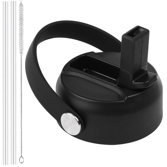 Incycall Straw Lid for Hydroflask Wide Mouth, Water Bottle Straws and Lid Replacement for Hydro Flask 12/16/18/20/32/40oz Wide Mouth, Top Lid with Straw and Brush and Flexible Handle