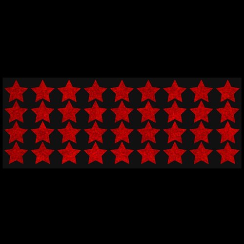 LiteMark Reflective White 1 Inch Stars Sticker Decals for Helmets, Bicycles, Strollers, Wheelchairs and More - Pack of 36