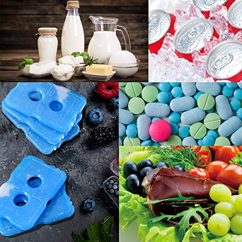 Reusable Slim Ice Pack Brick 2 Hole Freezer Cooler Set - Long Lasting