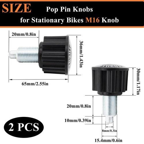 Niuohoy M16 Pull Pin Knob 2PCS Spring Adjustment Fitness Pop-up Knob Exercise Bike Replacement Parts for Fitness Equipment