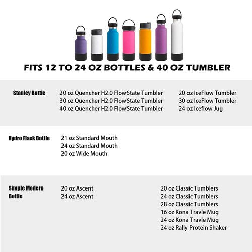 TFAK 5Pcs Silicone Bottle Boot, Silicone Water Bottle Sleeve Compatible with Stanley/Hydroflask/Iron Flask/Simple Modern, 2.8-3in Bottom Width of Stainless Water Bottle