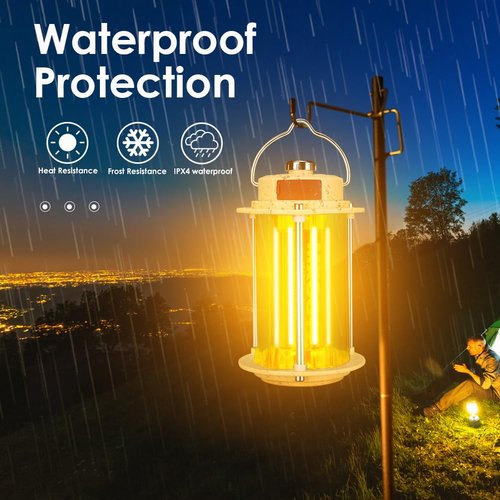 UniqueFire Small Camping Lantern Rechargeable Lanterns 2100 LM 3 Modes Dimmable Portable Electric Hurricane Lamp Hands-Free Flashlight Lantern,Tents Battery LED Lanterns for Power Outages with Bracket
