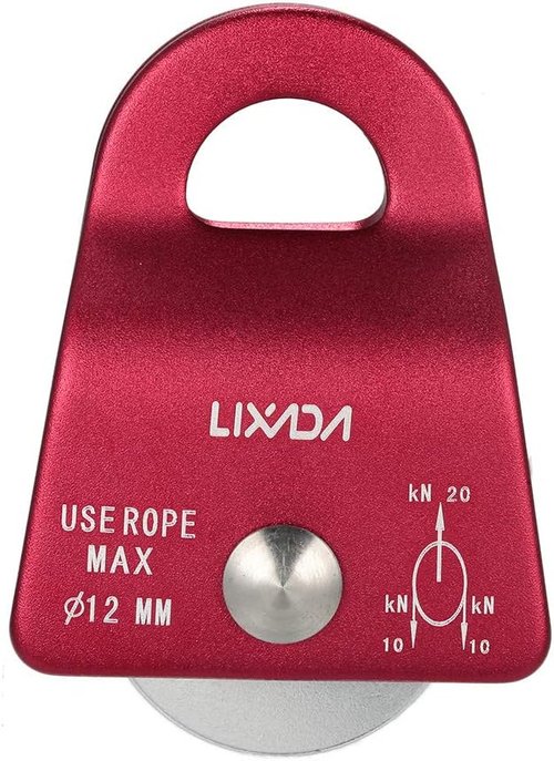 Lixada 20kN Bearing Mobile Micro Pulley Max Rope 1/2in for Rigging Arborist Climbing