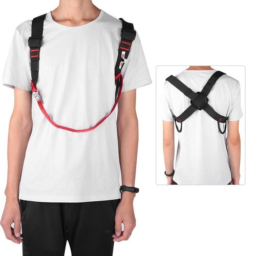 RiToEasysports Chest Shoulder Strap, Outdoor Adjustable Safety Shoulder Strap for Climbing Harness Equipment