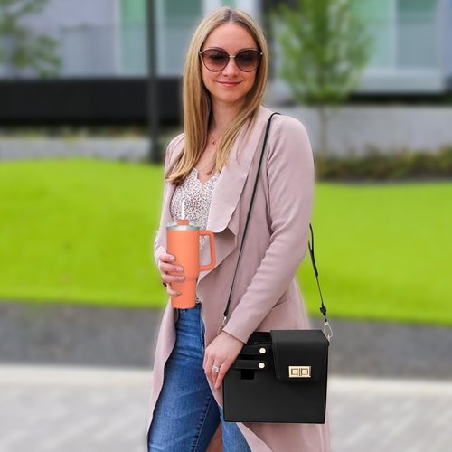 Outdoor Stanley Cup Purse, Crossbody Stanley Holder Water Bottle Bag for Tumbler with Adjustable Shoulder Strap（No Cup）