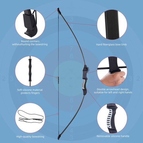 VALYPANOR 45" Bow and Arrow Set for Teens Youth Beginners Bow kit for Backyard Sport with 6 Arrows, Target & Quiver Indoor and Outdoor for Children and Teenagers 8-15 Years