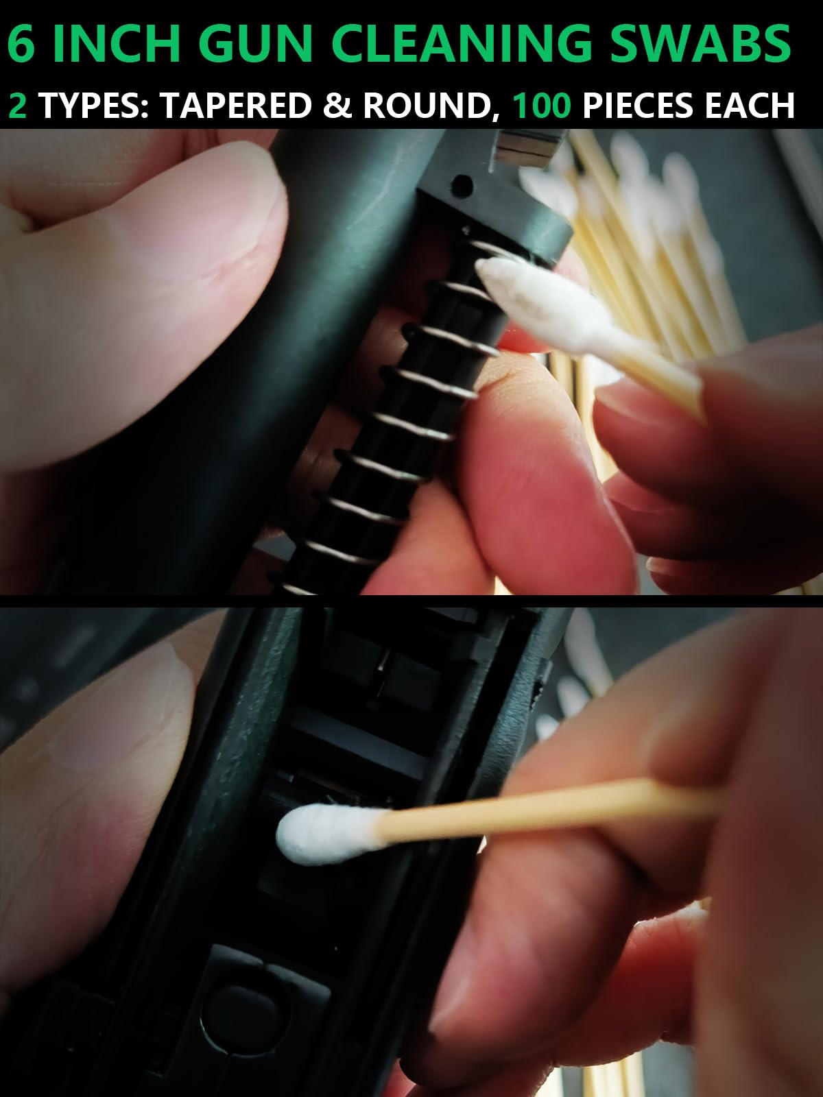 Funryer 505PCS Gun Cleaning Kits, 200PCS 6" Gun Cleaning Swabs and 150PCS 3x3 Gun Cleaning Patches + 150PCS 3x1.5“ Gun Cleaning Patches Lint Free with Gun Cleaning Brushes in Storage Case