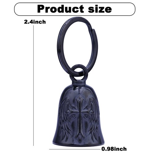 Motorcycle for Bells - Motorcycle Angel Bell for Men Women,Bell Biker Accessory,Guard Riding Safety (Eagle) (I Need You) (Cross Wing) (Black)