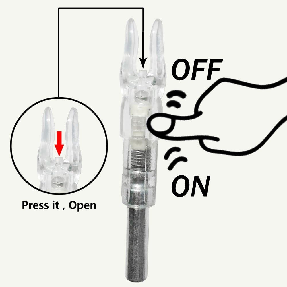 S Lighted Nocks for Arrows with .244 Light up Knocks Turn on Automatically When Shoot 6-Pack
