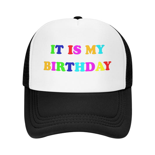 ZBDSKLEX Happy Birthday Trucker Hat for Men Women, Adjustable Mesh Baseball Cap for Birthday Party