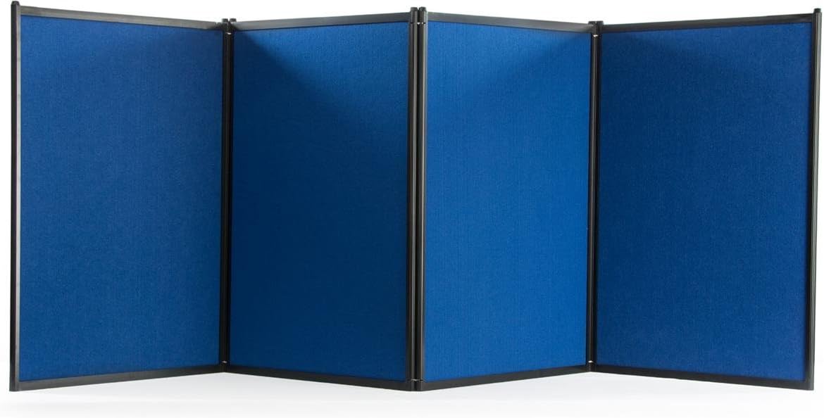 Trade Show Presentation Board, 4 Panels, 96.5"W x 36.5"H, Double Sided, Comes with or Without Lights