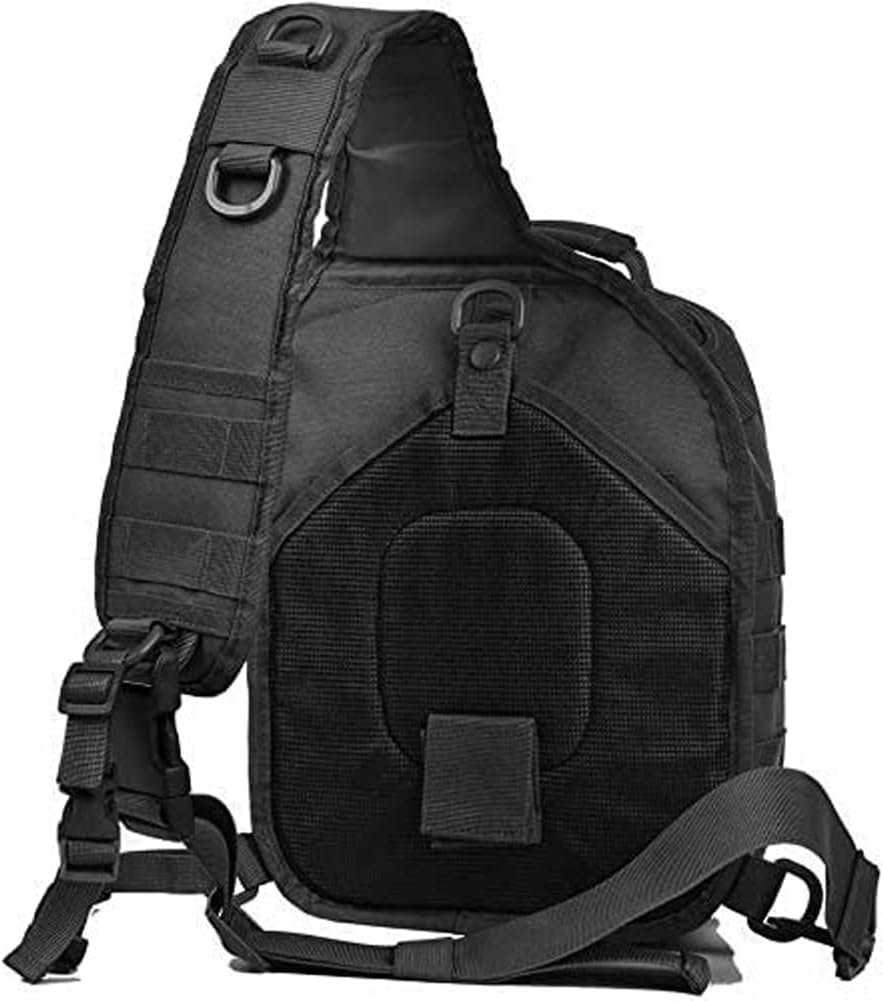 REEBOW GEAR Tactical Sling Backpack Rover Shoulder Sling Pack (Black)