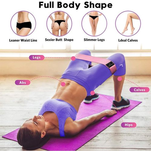 CxySpcoy 4 Levels Booty Resistance Bands Upgrade for HIPS & Thigh Glutes, Pilates, Leg Butt Stretch Upgrade for Women and Men Elastic Fabric Set Working Out
