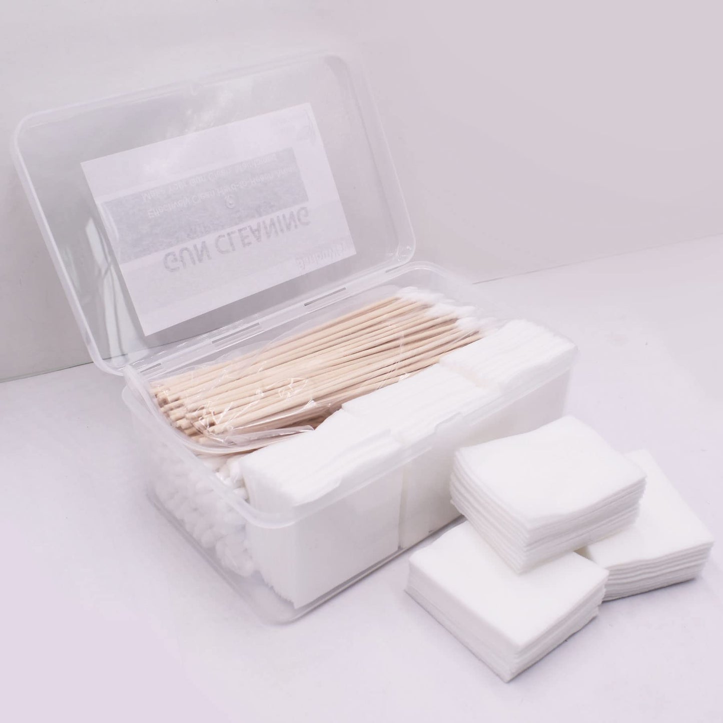 Gun Cleaning Kits Tools in Storage Box 800Pcs Patches and Swabs, 500Pcs Absorbent Gun Cleaning Patches and 300Pcs 6-inch Gun Cotton Swabs Lint Free for Gun Pistol Rifle Electronic Makeup