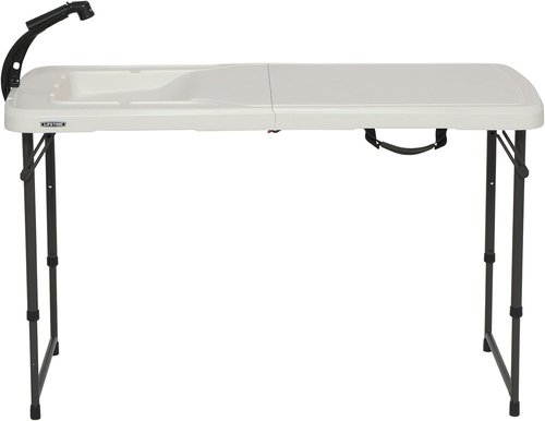 Lifetime 4 Foot Folding Fish Fillet Cleaning Table with Sink - for Camping, Picnic, Garden, Outdoors