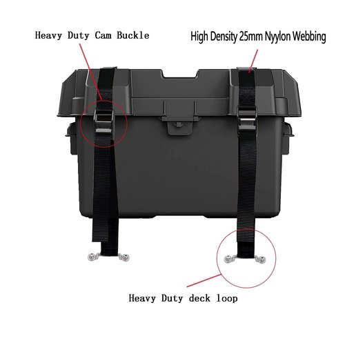 Battery Tie Down Straps for Boats,Heavy Duty Cam Buckle Straps Cooler Tie Down Kit with Stainless Brackets and SS Screws Used for Fuel Tank, Cooler, YETI, RTIC, RV