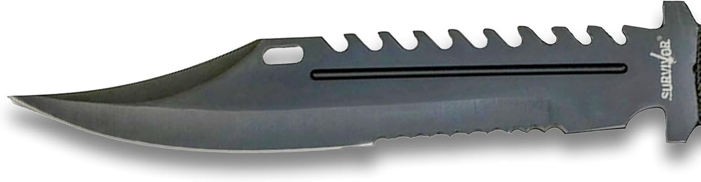 MASTER CUTLERY Survivor Fixed Blade Knife (Box) - HK-769BK Black