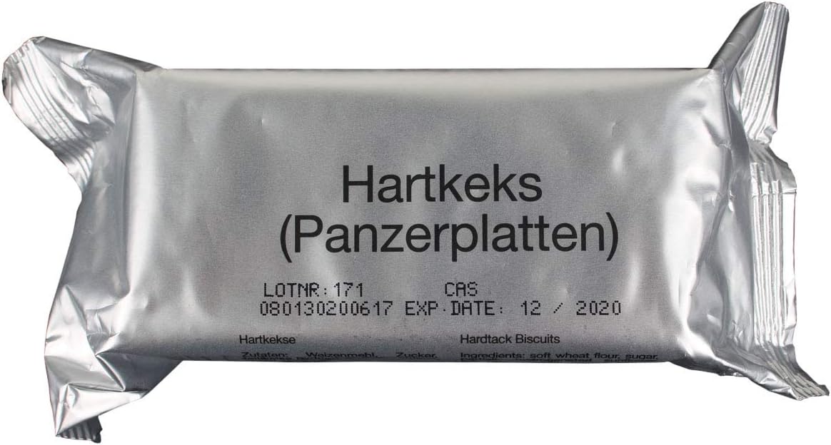 x4 Genuine German Army Survival Food Pack Outdoor Hardtack Biscuits 125 grams NATO MRE Crackers 4 Packs