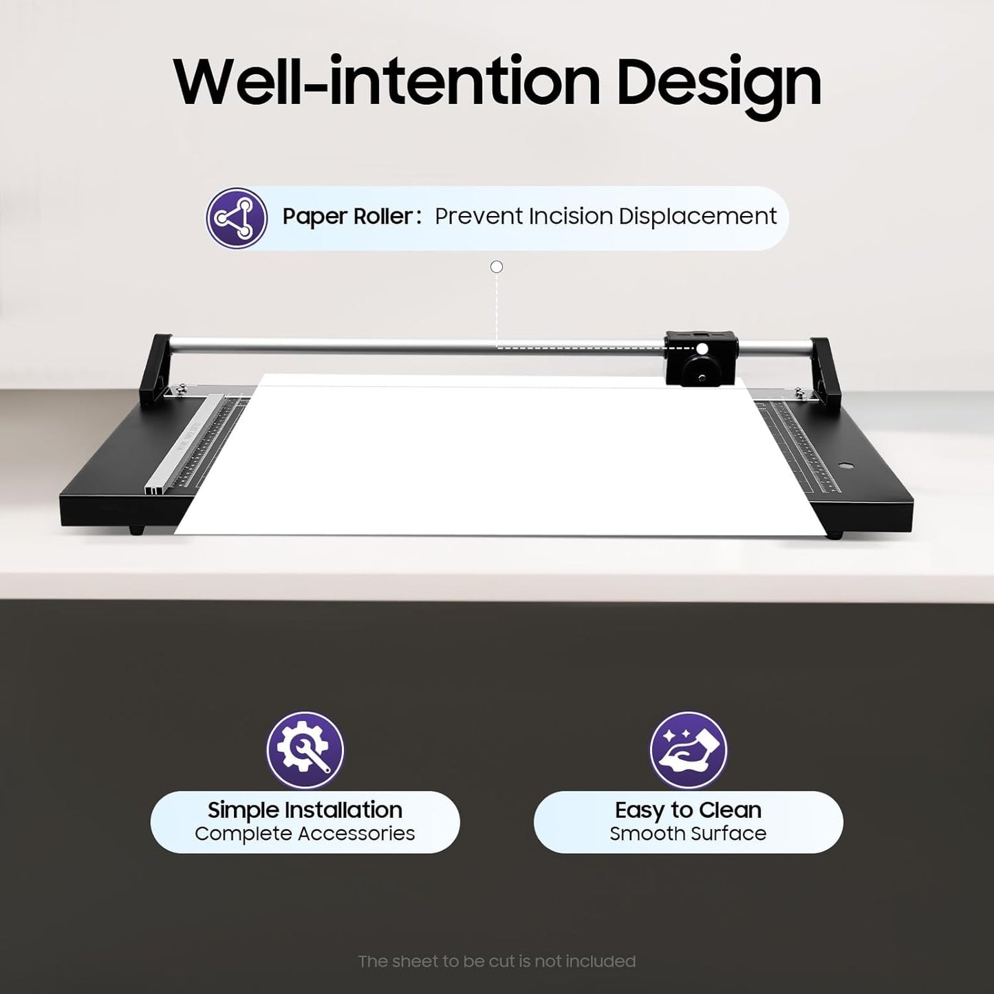 36 Inch Paper Cutter Heavy Duty Paper Cutter for A4 Paper Guillotine Rotary Paper Cutter for Offices Schools and Crafts