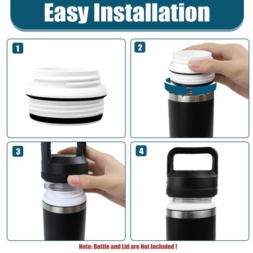 SEILETOO 2PCS Bottle Adapters with Sealings for Yeti to Cirkul, BPA Free Plastic, Leak Proof, Food Grade Silicone, Yeti Rambler Fits 12, 18, 26, 36, 46, 64 oz Yeti Water Bottles
