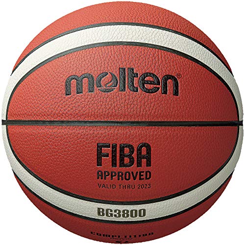 Molten 7-Inch FIBA Approved Basketball - 12 Panel, 2-Tone Orange/Cream, 2-Tone Design Variation 5
