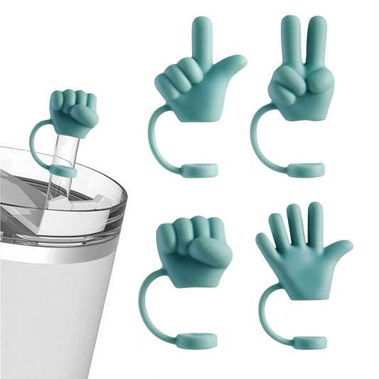 Green Straw Cover Cap for Stanley Yeti Owala Hydro Flask Meoky Beast Hydrapeak, Silicone Straw Toppers for Tumbler Straws in Diameter 6mm-10mm, Fun Dust-Proof Reusable Cup Accessories Mom Dad Gifts
