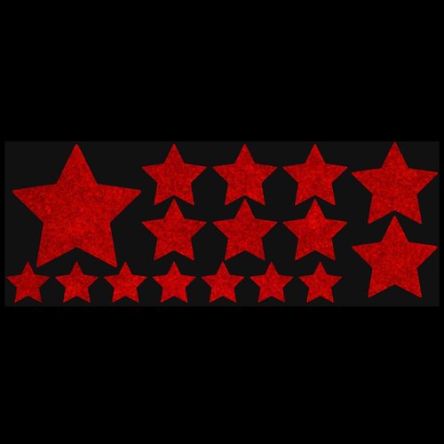 LiteMark White Reflective Star Decals, 3M Scotchlite Assorted Size Stickers for Helmets, Bikes & Cars, Pack of 16