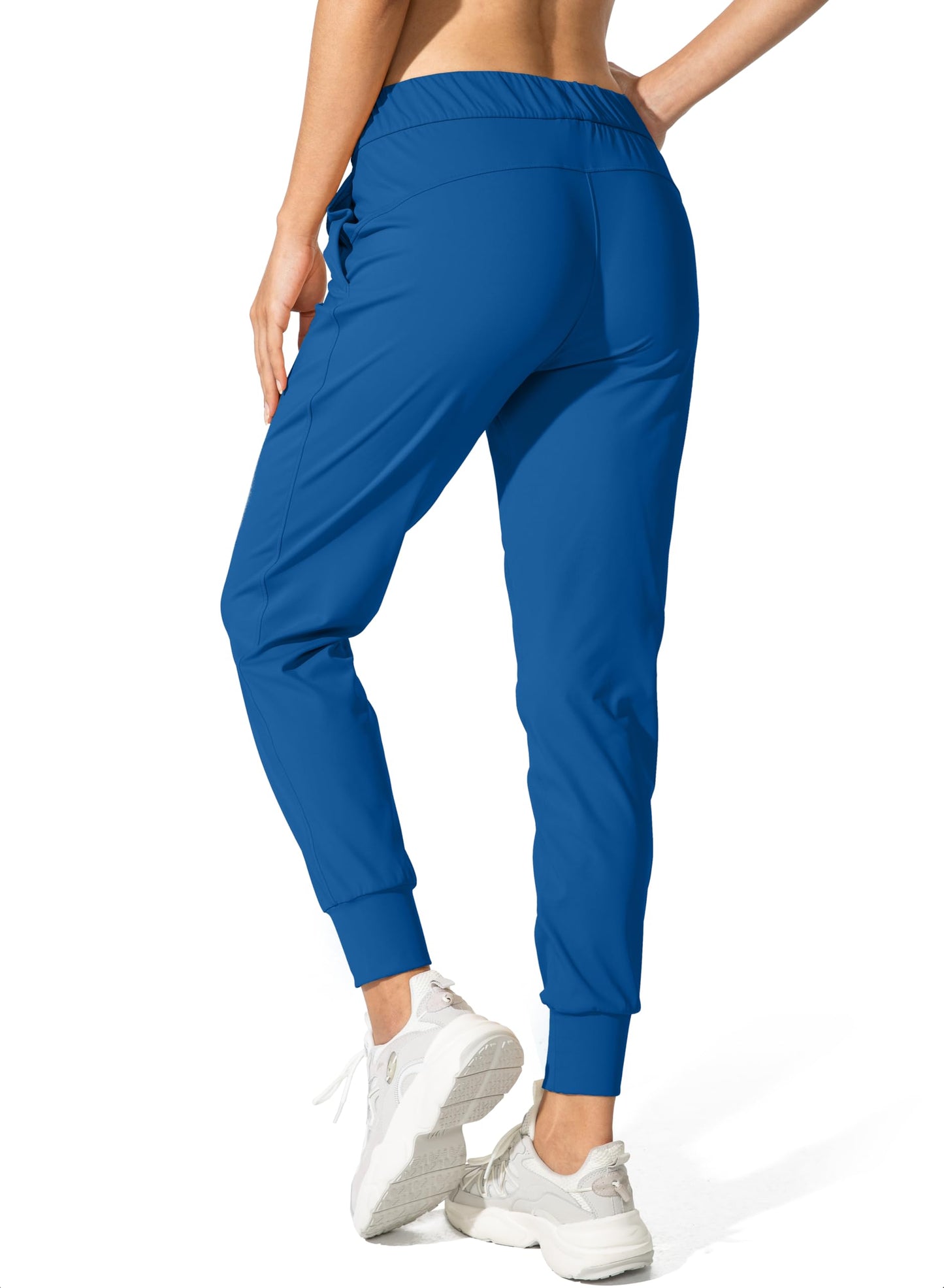SANTINY Joggers for Women Lightweight Running Drawstring Sweatpants Workout Travel Yoga Athletic Womens Lounge Pants with Pockets(Blue_S)