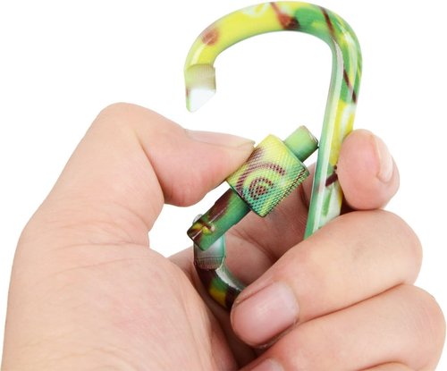 DYZD Gear Aluminum Alloy D Shape Buckles D Ring Keychains Screw Locking Spring Clip Hook Keyring Clip Hook-5 Colors