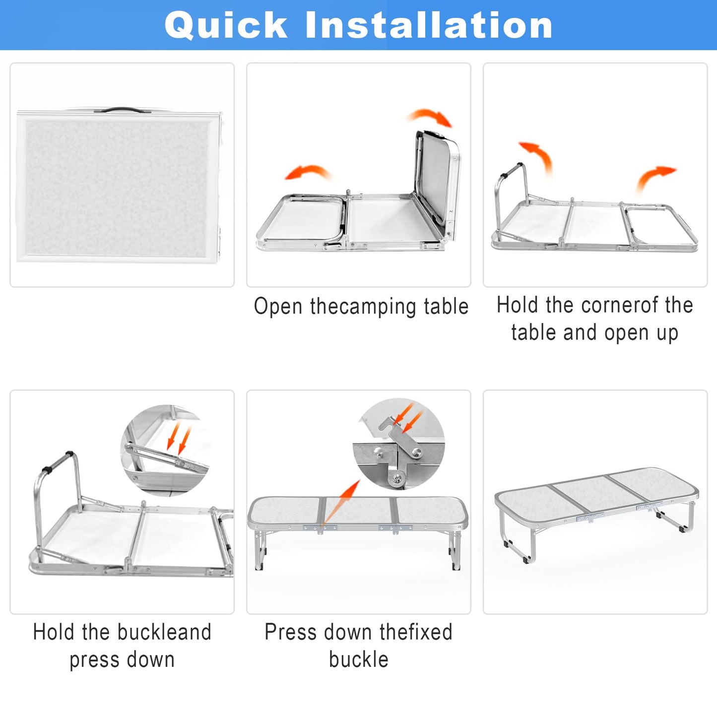 AO LI GEI Folding Camping Table Small with Storage Bag,Adjustable Height Portable Picnic Table,Upgraded Thickening Lightweight Outdoor Table Aluminum Legs (Sliver:15.7"x35.4", Height:10.6")